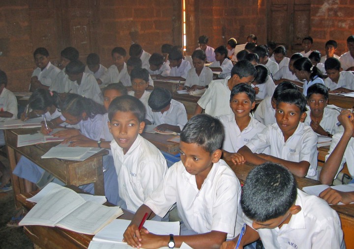 Kesarbai - 06.jpg - Class in session at Surashree Kesarbai Kerkar HIgh School in Keri, Goa